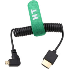 HangTon Micro HDMI 4K 60Hz 8K Right Angle HDMI Coiled Cable for Sony A6400 A7R Canon R5 R6 GH4 S5 Z50 Camera ATOMOS Ninja V Portkeys Monitor Type A D HDMI 2.1