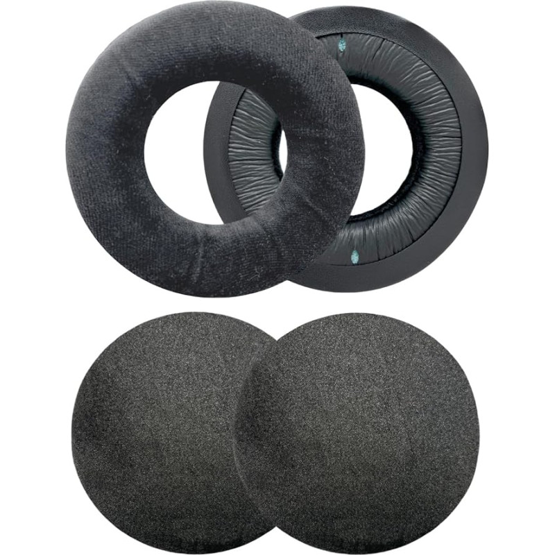 DT 770 Pro Ear Pads, DT 990 Pro Ear Pads, Velour Replacement Ear Pads Compatible with DT770/DT880/DT990, DT 770 Pro/DT 880 Pro/DT 990 Pro, MMX 300, TYGR 300R Headphones (Black)