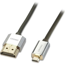 LINDY 41682 - HDMI Cable to Type Mini-HDMI A/D 4.5 Metres Cromo Slimline High Speed, 4K @ 60Hz HDMI 2.0 10.28G 3D 1080p HDCP 2.2 ARC CEC, ATC Tested, Compatible with TV, Monitor, Tablet, Camera