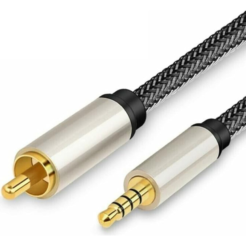 RCA Cable, Pack of 2 Optical Cable 1M Optical Digital Audio SPDIF for RCA to 3.5 mm Jack with 24K Gold-Plated Plug Stereo Audio Cable (Coaxial Cable for HDTV/Home Cinema/Blu-ray/Receiver)