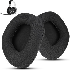 Wzsipod Replacement Fabric Ear Pads for Corsair Void Pro Wireless/Wired Gaming Headsets Fits Void Elite Series Soft Fabric & High Density Memory Foam