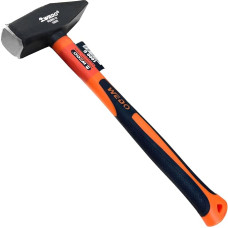 WEDO Inžinieriaus plaktukas, inžinieriaus plaktukas, stiklo pluošto rankena, aparatūros įrankis, mechaninis plaktukas su neslystančia rankena, anglinis plienas, patvarus, 200 g, 11 colių ilgio