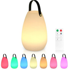 Akumuliatoriaus didelis lauko šviestuvas su nuotolinio valdymo pulteliu Nešiojamas įvairiaspalvis LED įkraunamas stalinis šviestuvas Vandeniui atsparus belaidis įkraunamas apšviečiamas lauko stalinis šviestuvas