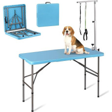 Didelis šunų kirpimo stalas dideliems šunims 46 colių naminių gyvūnėlių kirpimo stalas Sulankstoma naminių gyvūnėlių stotis namuose Naminių gyvūnėlių vonios stotis su reguliuojamu aukščiu Nešiojamas džiovinimo stalas su rankų stropu šunims katėms