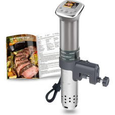 Sous-Vide Garer Sous-Vide Stick: Coloured LCD Recipes | G321 Silver | 1100 Watt | Brushless DC Motor | Ultra Quiet | IPX7 Waterproof | by KitchenBoss