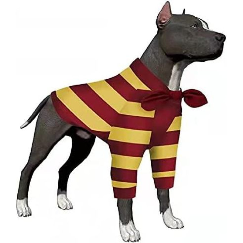 LovinPet Didelė šunų pižama po operacijos Raudoni dryžiai Lengva 2 kojų šunų pižama PJS Dizainas UV apsauga Pet pižama nerimo malšinimui