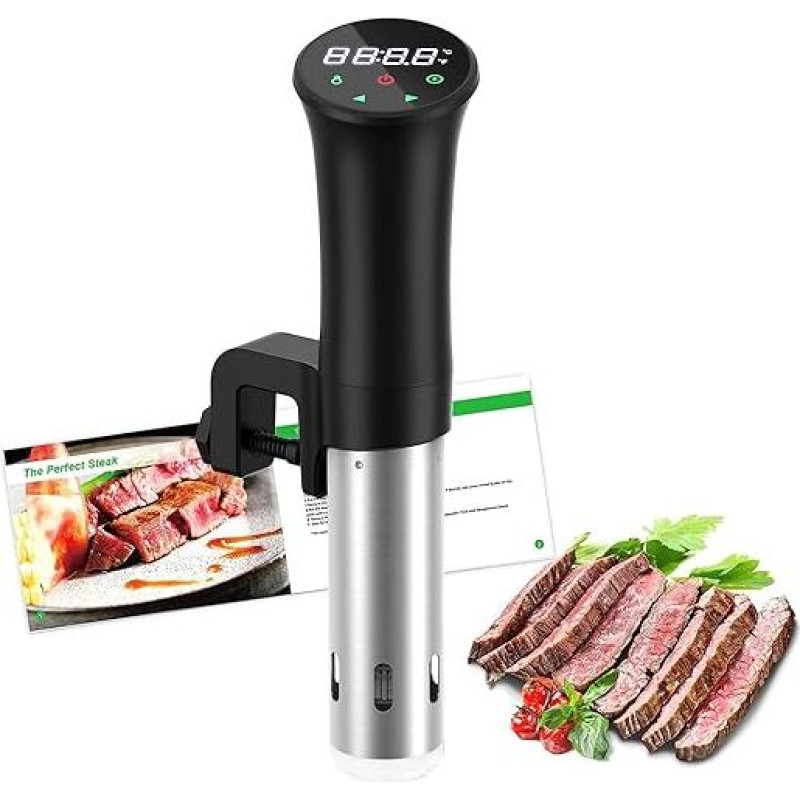 Sous vide Sous-vide Cooker, Precision Cooking Pot Immersion Circulator, 3D Powerful Quiet Water Circulation, Low Oil and Low Fat, Healthy Diet, Black (Reusable)