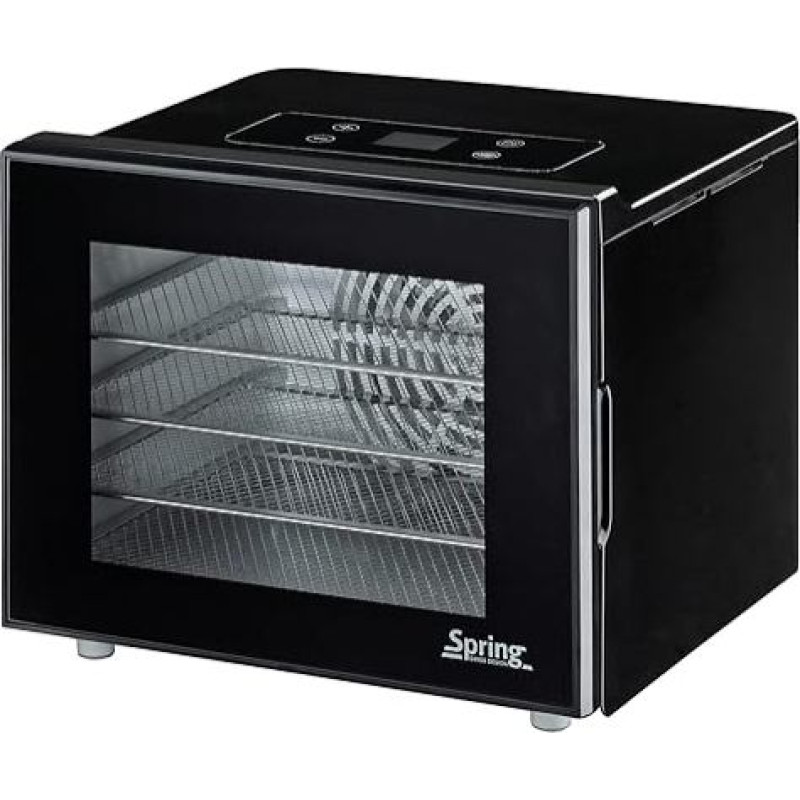 Spring Basic Dehydrator 30.0 × 25.5 21 cm Horizontal Drying System 35 °C to 70 Timer 1 24 Hour Viewing Window with Drying Grid and Tray for Fruit Leather, 3812407001, Stainless Steel