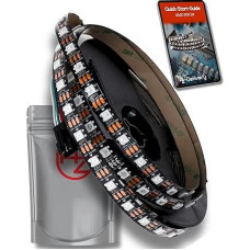 AZDelivery 5M WS2812B 60 LED / m 60 pikselių / m LED juosta RGB adresuojamas LED juosta su 5050 SMD LED IP20 juoda ne vandeniui