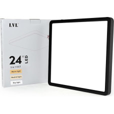 LED Panel 30 x 30, LED Ceiling Light Flat Black Square, CCT Colour Changing, Kitchen Lamp Ceiling Light for Living Room, Bedroom, Bathroom, Kitchen, Hallway, Office (Black, 30 cm - 24 W)