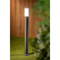 Outdoor Bollard Path Light Grey E27 LED Garden Driveway Road (Grey Large)