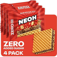 NEOH Hazelnut Crisp Wafers, 1 g Sugar, 95 kcal, 21 g, Keto-Friendly, Low Carb, High Fibre, The Alternative to Traditional Sweets, 4 x 21 g