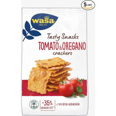 Wasa Delicate Cracker Tomato & Oregano - Crispy Light Cracker Tomato and Oregano - Pack of 5 (5 x 160 g)