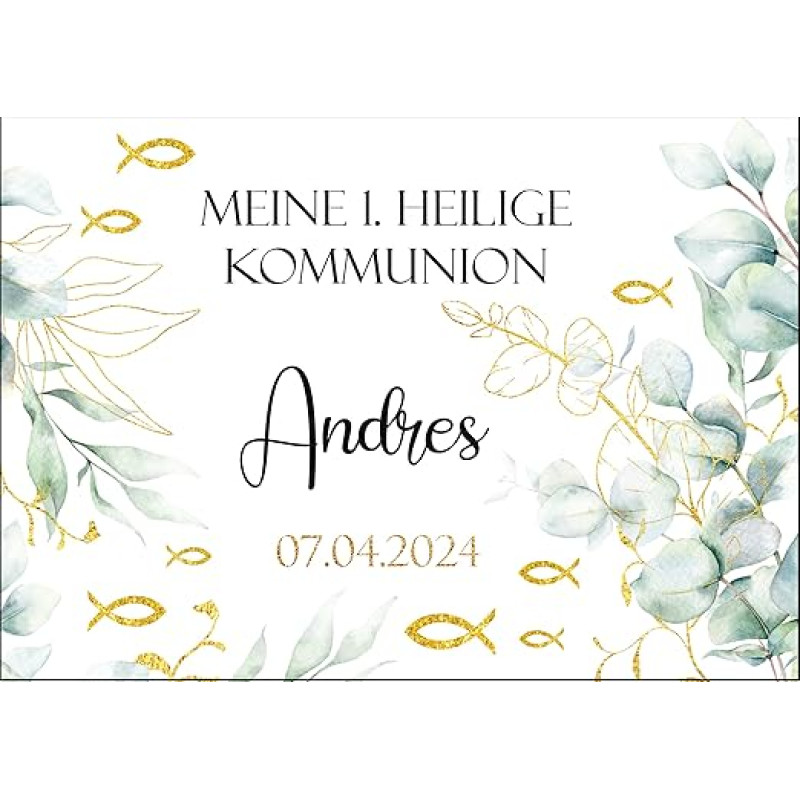 Cake Topper Approx. 20 x 28 cm Square Communion, Confirmation or Confirmation (Fondant Paper, Decorative Paper Plus or Wafer Card)