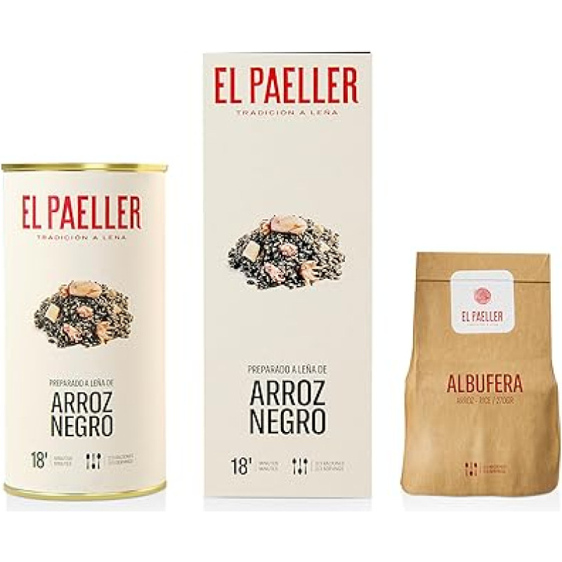 EL PAELLER - Ready Mix for Black Rice | Authentic Taste | Handmade Cooked Over Wood Fire | 100% Natural Ingredients | For 2-3 People | Prepared in Just 18 Minutes | Gluten Free