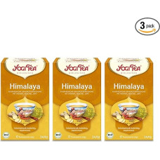 Yogi Tea, Himalaya Chai, Ayurvedic Organic Spice Tea Naturally Caffeine-Free, Blend of Ginger, Fennel and Cinnamon, Yogi Tea Pack of 3, 3 x 17 Bags (51 Tea Bags Total), Ideal as a Gift