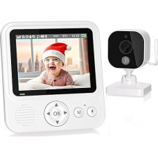 Baby Monitor with Camera 720p IPS Video Baby Monitor 2.8 Inch with 2000 mAh Battery Digital Zoom VOX Mode Two-Way Audio Night Vision Temperature Monitoring Lullaby Alarm Clock