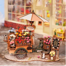 ROWOOD 3D dėlionės gėlių vežimėliai, medinių modelių rinkiniai suaugusiesiems, skirti statyti, 