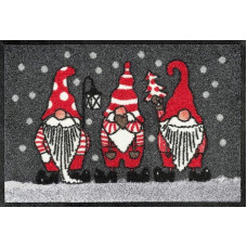 wash+dry Doormat Winter Gnomes 40 x 60 cm, Washable for Indoor and Outdoor Use