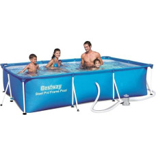 Bestway Pool Frame Steel Splash-Pro Deluxe Set with Filter Pump, 300 x 201 x 66 CM, Blue