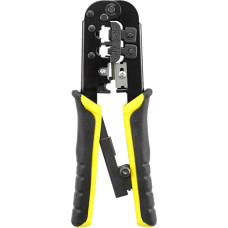 Ratchet Crimping replės 3 in 1 daugiafunkcinės vielos užspaudimo replės Vielos nuėmėjas 8P 6P Tinklo linija Telefono laidų užspaudimas Kabelių nuėmimas Pjovimo pjovimo įrankis Elektrikas Rankinis įrankis