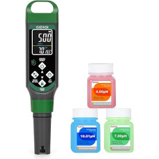 pH Meter for Hydroponics, pH Meter for Pool, TDS EC Meter with Colour Display, pH Value Water Tester, Multiparameter for Aquarium, TDS Drinking Water Tester, High Accuracy 0.01