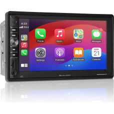 Caliber Car Radio Bluetooth Wireless Apple Carplay, Car Radio with Screen 7 Inches, Car Radio Touch Display, 2 DIN, Reversing Camera Connection, with Android Mirror Link, 4 x 100 Watt (RMD901DAB-CP)