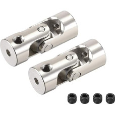 sourcing map 2 x Universal 2.3mm to 4mm Swivel Steering Shaft Coupler L23xD9