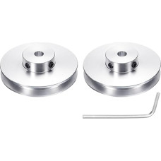 sourcing map 2 Stück Einzelrillen-Riemenscheibe, 7 mm feste Bohrung, 60 mm Außendurchmesser, Aluminiumlegierung, mechanische Riemenscheibe mit Sechskantschlüssel für 6 mm PU-Rundriemen