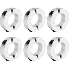 sourcing map Schaftmanschette, 25 mm Bohrung, doppelt geteilte Aluminiumlegierung, Klemmwellenmanschetten mit M5-Schraube für industrielle Automatisierung, Förderbandsysteme, 6 Stück