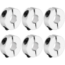 išteklių žemėlapis Schaftmanschette, 14 mm Bohrung, doppelt geteilte Aluminiumlegierung, Klemmwellenmanschetten mit M5-Schraube für industrielle Automatisierung, Förderbandsysteme, 6 Stück