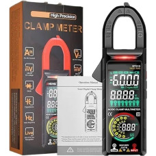 AIRUIXI Stromzange ST213 Strommesszange VA Multimeter mit umgekehrter Farbanzeige CAT III 6000 Count True RMS Tester DC/AC Spannung Strom Werkzeug(Red pro)