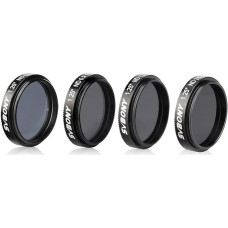 Svbony SV139 1,25 colio Mėnulio filtrų rinkinys, 25 % 12,5 % 6,5 % 0,1 % pralaidumas sumažina bendrą Mėnulio paviršių ryškumą, 4 dalių teleskopo ND Mėnulio filtrų rinkinys, skirtas Mėnulio fazių stebėjimui