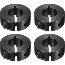 Einzelne geteilte Schaftmanschette, 16 mm Bohrung, einteiliger Spannkragen, 34 mm Außendurchmesser, 13 mm Dicke, Schwarzoxid-Schlossbundklemme mit Stellschrauben (1045 Stahl), 4 Stück