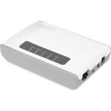 DIGITUS Wireless 300N daugiafunkcinis tinklo serveris, 2 prievadai, USB 2.0, USB tinklo šakotuvas, spausdinimo serveris