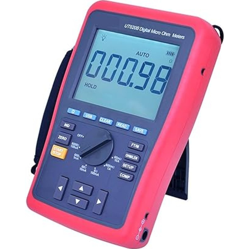 Digitales Widerstandsmessgerät Digitales Mikro-Ohmmeter UT620B DC-Niedrigwiderstandstester 60mO-6kOhm Ohmmeter Datenspeicherung 4-Draht-Messung USB-Datenübertragung