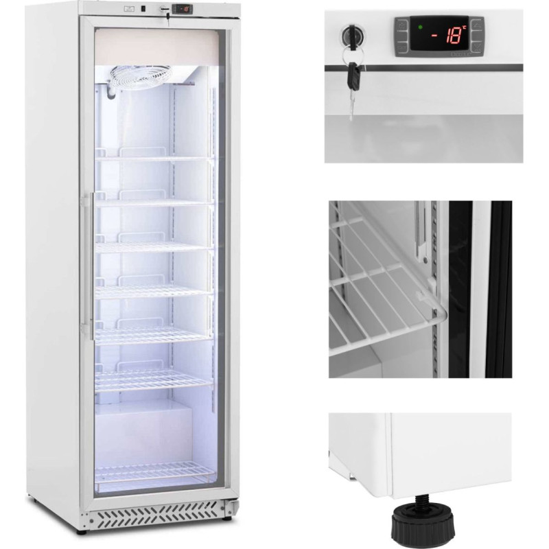 Royal Catering Freezer cabinet glazed 7 shelves 380 l 425 W - white