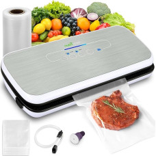 NutriChef Seal Sous Vide Food Vacuum Sealer - Vacuum Sealer - Foil Sealer Set Including Sealing Device Wine Sealer, Vacuum Sealer Bag, Vacuum Roll & Sealing Device Suction Hose