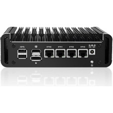 Solid Firewall Pramoninis mini kompiuteris Inṭel Core N150(4C/4T) DDR5 2xNVMe 4xi226-V 2.5G Fanless Soft Router Proxmox Host Server