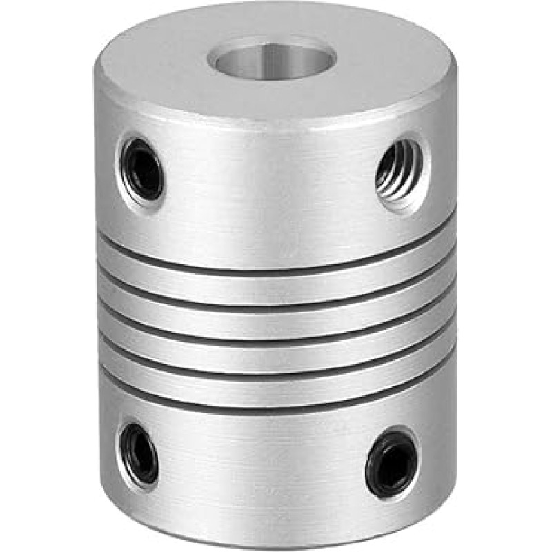 sourcing Map 5mm to 6mm Aluminum Alloy Shaft Coupling Flexible Coupling Motor Connector L25xD19 Silver