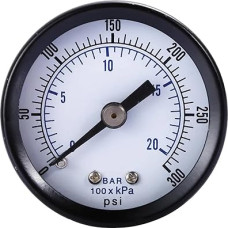 GUYTRM Doppelskala-Luftkompressor-Druckmessgerät 0-20Bar / 0-300 PSI Manometras lingli