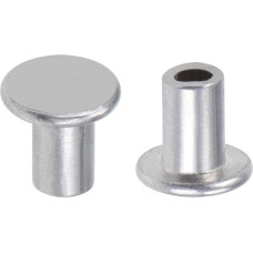 uxcell M3 Aluminium Flat Head Rivets Half Round Tip Silver Tone 100pcs M4x6mm