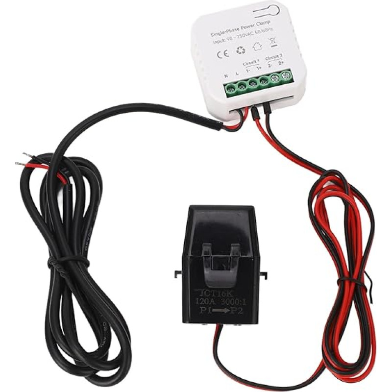 WiFi Smart Energy Monitor Elektrizitätsmesser Tester 120A Stromtransformator 90‑250V AC Home Solar Power Monitor