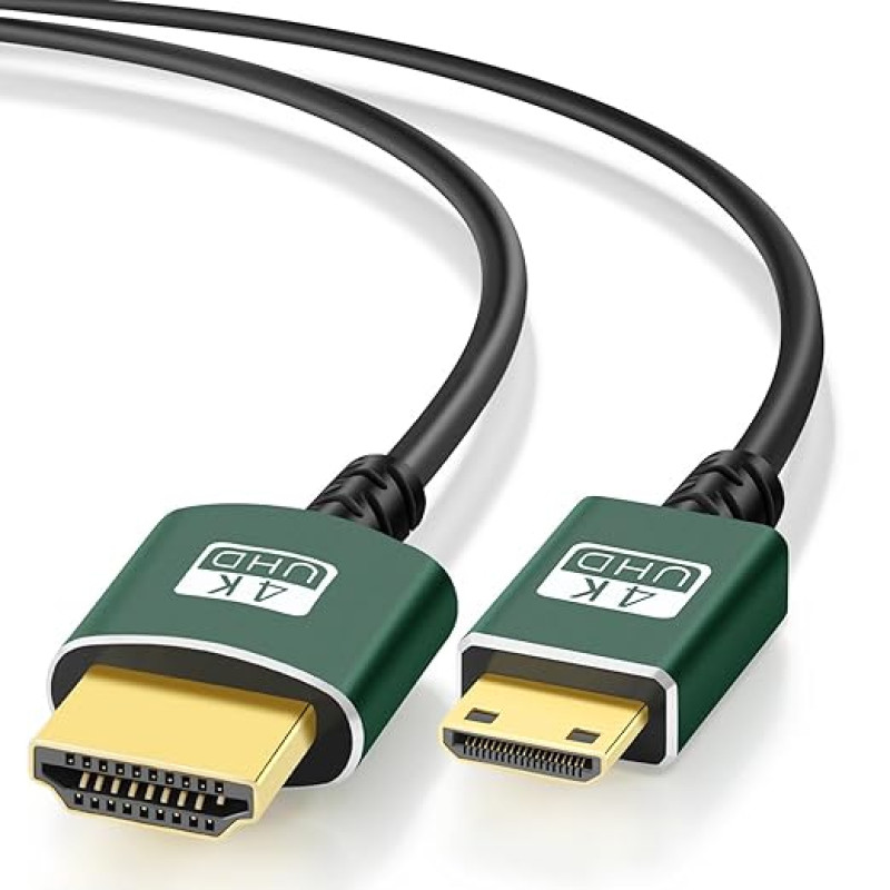 Thsucords Hyper Slim Mini HDMI to HDMI Cable 5 m, Ultra Thin and Flexible HDMI Mini Cable Supports 3D/4K @ 60Hz/18Gbps/1080P Compatible with Laptop, TV, Monitor, Projector