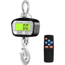 Luocute Digitale Kranskala, 1000 Kg 2200 Lb LCD Hintergrundbeleuchtungskran -Skala Hochgenauige OIML -Stufe 3 mit Aluminiumlegierung der Fernbedienung für die Fischereikonstruktion für