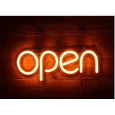 Light Sign, Open LED Neon Sign, 15.7 x 5.9 Inches, Illuminated Sign for Restaurants, Offices, Retail, Shop Window, Shop Window, Bedroom Indoor Use Wall Decoration