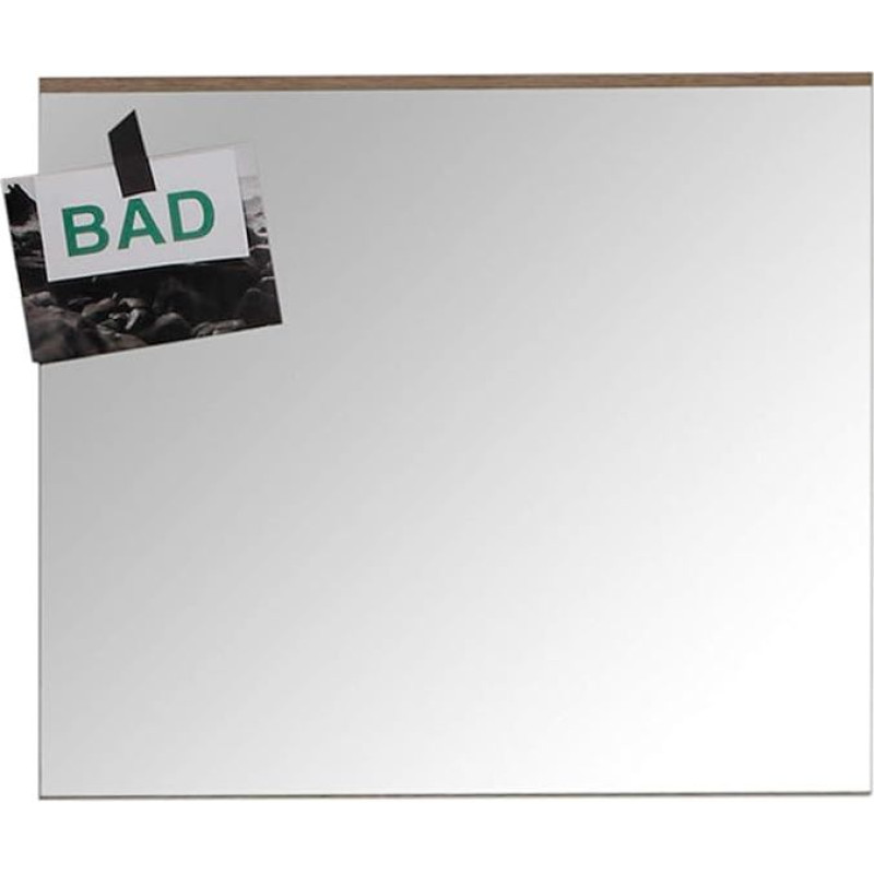 trendteam smart living Set One Bathroom Wall Mirror Set in Light San Remo Oak with Large Mirror Surface, 60 x 55 x 2 cm