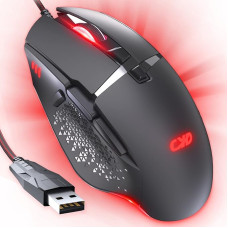 CYD Wired Gaming Mice with 7200 DPI Sensor, Gaming Mice with 2.5 m Cable, Gaming Mouse USB Connection PC/Notebook with LED RGB Lighting