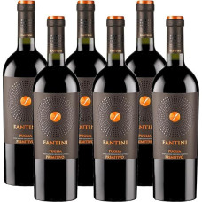 Fantini Primitivo Puglia IGT - Trockener, aromatischer Rotwein aus Apulien (6 x 0,75l)