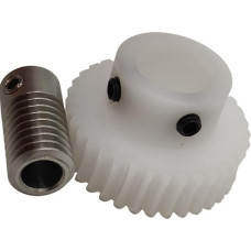 Ritzelgetriebe 1 Stück 1 bis 60 Getriebe-Schneckengetriebe-Set, 0,8 Modul, 60 Zähne, Kunststoff-Turbinengetriebe, 8 mm Bohrung, Edelstahl-Schneckenwelle Antriebsmechanik(12mm bore)